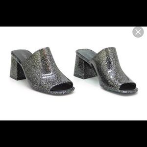 Jeffrey Campbell glitter mules